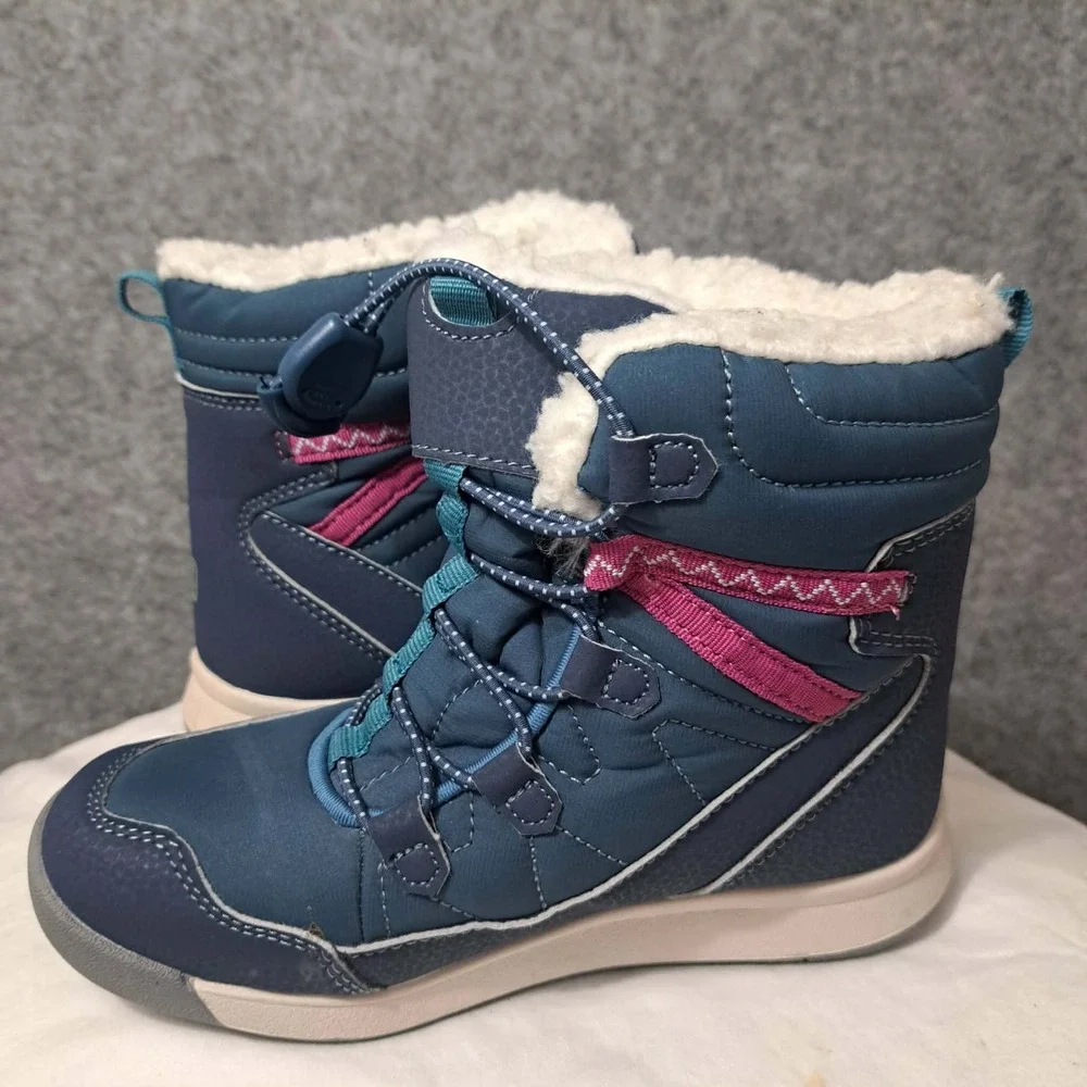 Merrell Waterproof Snow Boots Youth 13M Crush 3.0 Blue Lace Up Faux Fur MK166125
